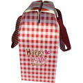 Paper Bag with Red Pane Printing and Handle and Logo